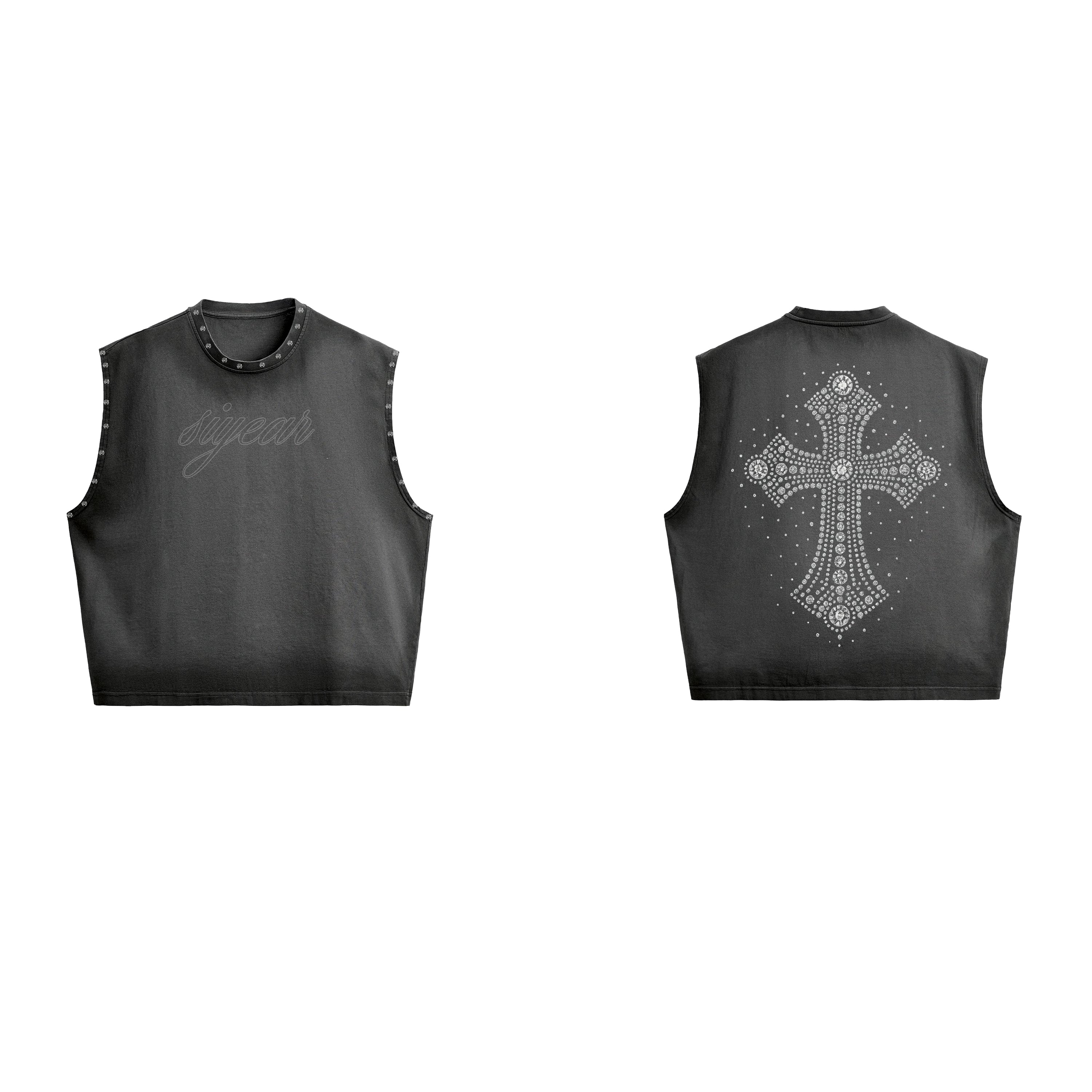 Rhinestone No Sleeve Tee